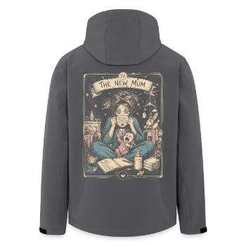 Müde neue Mutter Tee Chaos Vintage-Kunst - Recycelte Männer Softshell-Jacke von Stanley/Stella - Schwarz - Hinten - AI Model Male 185 light (185cm)
