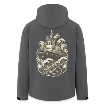 Schleppschiffe Schlepper - Recycelte Männer Softshell-Jacke von Stanley/Stella - Schwarz - Hinten - AI Model Male 185 light (185cm)