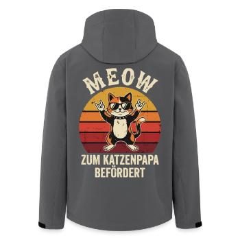 Katze Katzenpapa Haustier Kater - Recycelte Männer Softshell-Jacke von Stanley/Stella - Schwarz - Hinten - AI Model Male 185 light (185cm)