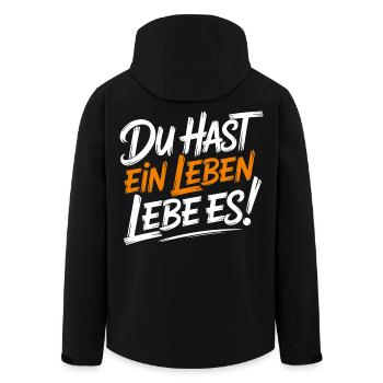Lebe dein Leben - Recycelte Männer Softshell-Jacke von Stanley/Stella - Schwarz - Hinten - AI Model Male 185 light (185cm)