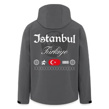 Istanbul Turkey Streetwear Travel Souvenir - Men’s Recycled Softshell Jacket by Stanley/Stella - black - Back - AI Model Male 185 light (185cm)