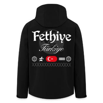 Fethiye Türkei Streetwear Reise Souvenir - Recycelte Männer Softshell-Jacke von Stanley/Stella - Schwarz - Hinten - AI Model Male 185 light (185cm)