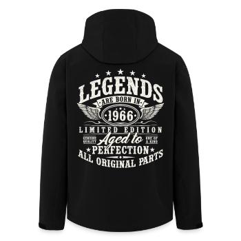 1966 Jahrgang geboren Legenden Vintage Geburtstag - Recycelte Männer Softshell-Jacke von Stanley/Stella - Schwarz - Hinten - AI Model Male 185 light (185cm)