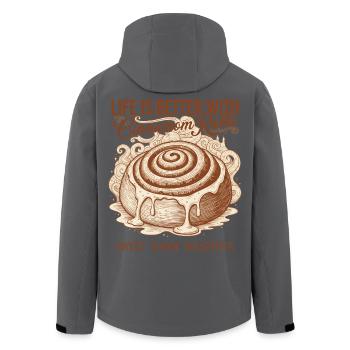 La vie au petit-déjeuner est meilleure avec des roulés à la cannelle - Veste softshell homme en polyester recyclé Stanley/Stella - noir - Dos - AI Model Male 185 light (185cm)
