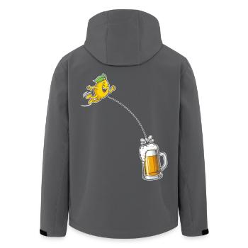 Bière Radler Citron drôle et chope de bière - Veste softshell homme en polyester recyclé Stanley/Stella - noir - Dos - AI Model Male 185 light (185cm)