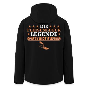 Ruhestand Fliesenleger Legende in Rente - Recycelte Männer Softshell-Jacke von Stanley/Stella - Schwarz - Hinten - AI Model Male 185 light (185cm)