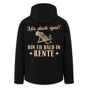 Ruhestand Liegestuhl Eh bald in Rente - Recycelte Männer Softshell-Jacke von Stanley/Stella - Schwarz - Hinten - AI Model Male 185 light (185cm)
