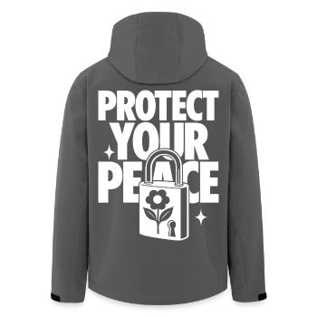 Protect Your Peace Mental Health - Recycelte Männer Softshell-Jacke von Stanley/Stella - Schwarz - Hinten - AI Model Male 185 light (185cm)