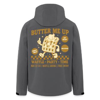 Breakfast Butter Me Up Waffle Party Time Brunch - Men’s Recycled Softshell Jacket by Stanley/Stella - black - Back - AI Model Male 185 light (185cm)