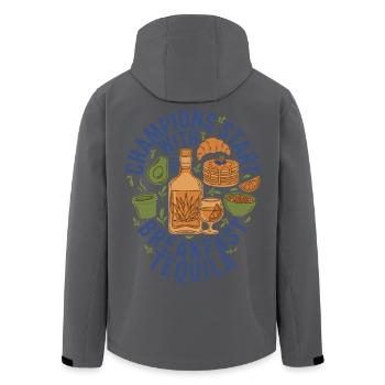 Les champions du petit-déjeuner commencent par la tequila du petit-déjeuner - Veste softshell homme en polyester recyclé Stanley/Stella - noir - Dos - AI Model Male 185 light (185cm)