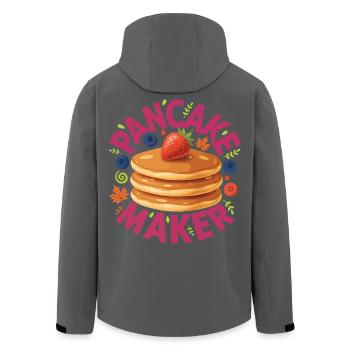 Petit-déjeuner Pancakes Brunch Drôle Café Petit-déjeuner - Veste softshell homme en polyester recyclé Stanley/Stella - noir - Dos - AI Model Male 185 light (185cm)