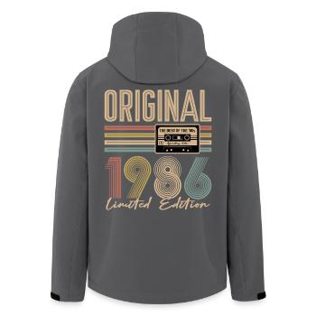 40. Geburtstag, 40 Jahre - Recycelte Männer Softshell-Jacke von Stanley/Stella - Schwarz - Hinten - AI Model Male 185 light (185cm)