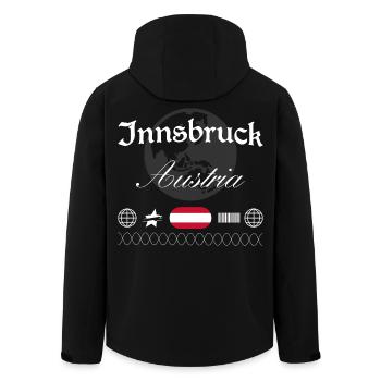 Innsbruck Österreich Streetwear Reise Souvenir - Recycelte Männer Softshell-Jacke von Stanley/Stella - Schwarz - Hinten - AI Model Male 185 light (185cm)