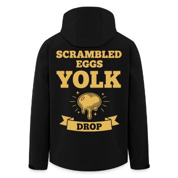 Frühstück Rührei Eigelb Lustiger Brunch - Recycelte Männer Softshell-Jacke von Stanley/Stella - Schwarz - Hinten - AI Model Male 185 light (185cm)