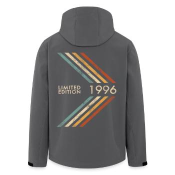 1996 Limited Edition Birthday Man Woman Retro - Men’s Recycled Softshell Jacket by Stanley/Stella - black - Back - AI Model Male 185 light (185cm)