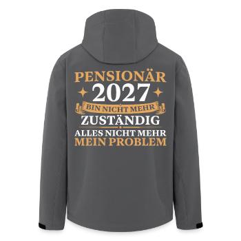 Pensionär 2027 Bin nicht mehr zuständig - Recycelte Männer Softshell-Jacke von Stanley/Stella - Schwarz - Hinten - AI Model Male 185 light (185cm)