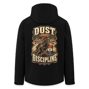 Rodeo American Dust And Discipline - Men’s Recycled Softshell Jacket by Stanley/Stella - black - Back - AI Model Male 185 light (185cm)