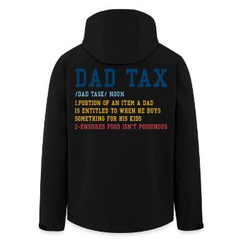 Dad Tax: Family Budget Joke Tee - Men’s Recycled Softshell Jacket by Stanley/Stella - black - Back - AI Model Male 185 light (185cm)