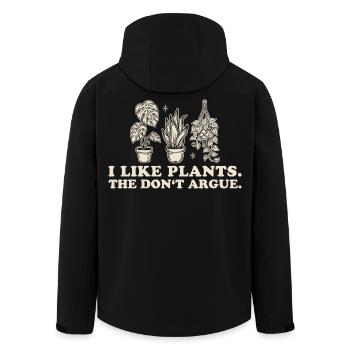 Ich mag Pflanzen Die streiten nicht - Recycelte Männer Softshell-Jacke von Stanley/Stella - Schwarz - Hinten - AI Model Male 185 light (185cm)