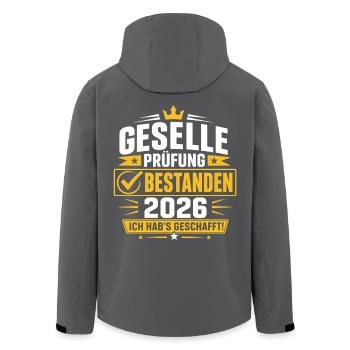 Geselle 2026 Prüfung Bestanden Ausbildung - Recycelte Männer Softshell-Jacke von Stanley/Stella - Schwarz - Hinten - AI Model Male 185 light (185cm)