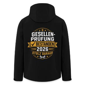 Gesellenprüfung Bestanden 2026 Stolz Darauf - Recycelte Männer Softshell-Jacke von Stanley/Stella - Schwarz - Hinten - AI Model Male 185 light (185cm)