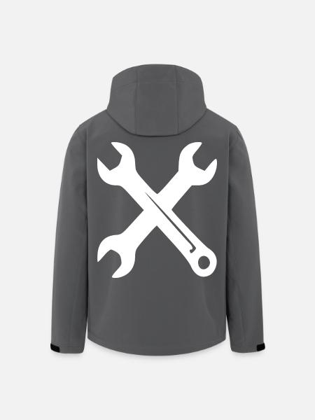 Clés croisées - Veste softshell homme en polyester recyclé Stanley/Stella - noir