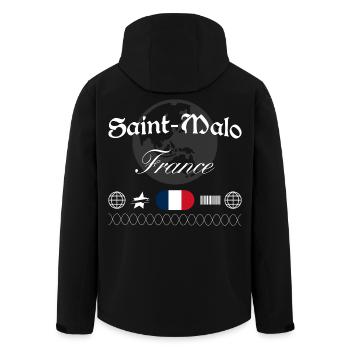 Saint-Malo Frankreich Streetwear Reise Souvenir - Recycelte Männer Softshell-Jacke von Stanley/Stella - Schwarz - Hinten - AI Model Male 185 light (185cm)