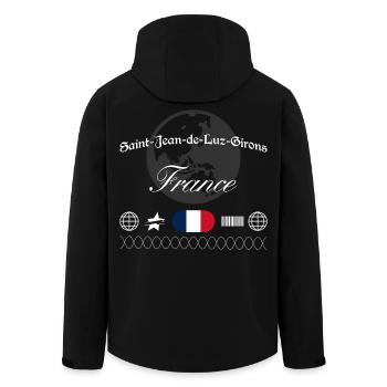 Saint-Jean-de-Luz Frankreich Streetwear Souvenir - Recycelte Männer Softshell-Jacke von Stanley/Stella - Schwarz - Hinten - AI Model Male 185 light (185cm)