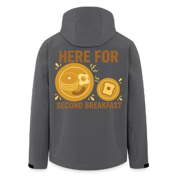 Brunch drôle pour le petit-déjeuner ici pour le deuxième petit-déjeuner - Veste softshell homme en polyester recyclé Stanley/Stella - noir - Dos - AI Model Male 185 light (185cm)