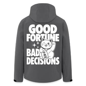 Bonne fortune, mauvaises décisions, chat - Veste softshell homme en polyester recyclé Stanley/Stella - noir - Dos - AI Model Male 185 light (185cm)