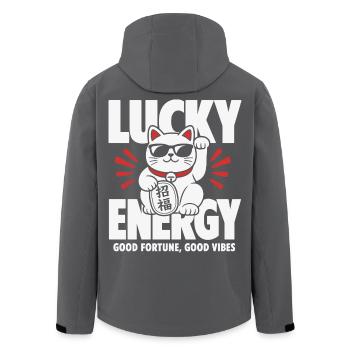 Énergie Chanceuse Chat Cool - Veste softshell homme en polyester recyclé Stanley/Stella - noir - Dos - AI Model Male 185 light (185cm)