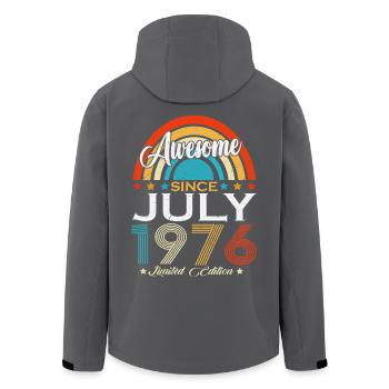Juli 1976 Jahrgang Geburtstag Vintage Retro - Recycelte Männer Softshell-Jacke von Stanley/Stella - Schwarz - Hinten - AI Model Male 185 light (185cm)