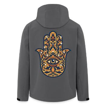 Spiritualität Meditation Heiliges Geometrie-Symbol - Recycelte Männer Softshell-Jacke von Stanley/Stella - Schwarz - Hinten - AI Model Male 185 light (185cm)