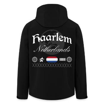 Souvenir de voyage pour streetwear aux Pays-Bas à Haarlem - Veste softshell homme en polyester recyclé Stanley/Stella - noir - Dos - AI Model Male 185 light (185cm)