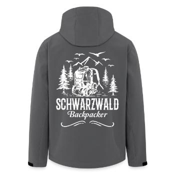 Schwarzwald Backpacker Rucksack Tourist Berge - Recycelte Männer Softshell-Jacke von Stanley/Stella - Schwarz - Hinten - AI Model Male 185 light (185cm)
