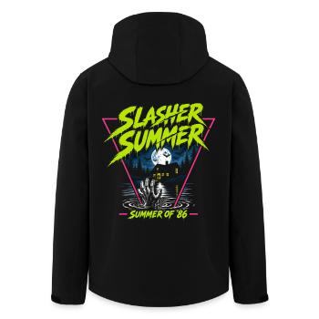 Slasher Summer Neon 80s Horror - Recycelte Männer Softshell-Jacke von Stanley/Stella - Schwarz - Hinten - AI Model Male 185 light (185cm)
