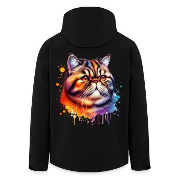 Motif exotique du chat à poil court - Veste softshell homme en polyester recyclé Stanley/Stella - noir - Dos - AI Model Male 185 light (185cm)