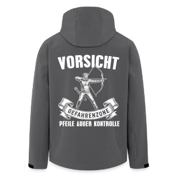 Bogensport Vorsicht Papa Bogenschießen - Recycelte Männer Softshell-Jacke von Stanley/Stella - Schwarz - Hinten - AI Model Male 185 light (185cm)