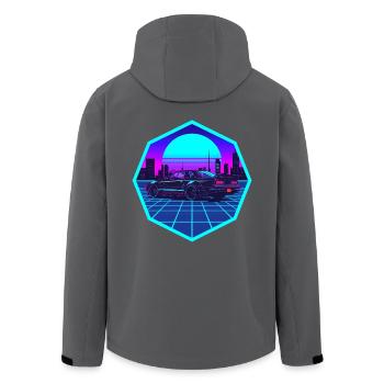 Fantôme Cyber — Légende Rotative dans le Vide Néon - Veste softshell homme en polyester recyclé Stanley/Stella - noir - Dos - AI Model Male 185 light (185cm)