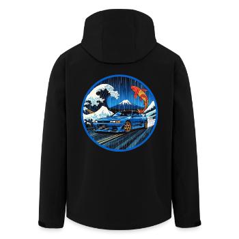 Wave Legend — JDM Icon rencontre la Grande Vague - Veste softshell homme en polyester recyclé Stanley/Stella - noir - Dos - AI Model Male 185 light (185cm)