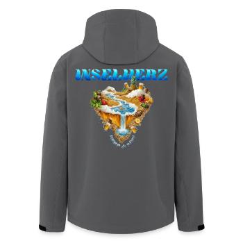 Inselherz Herb und Süß Inselparadies im Herzformat - Recycelte Männer Softshell-Jacke von Stanley/Stella - Schwarz - Hinten - AI Model Male 185 light (185cm)