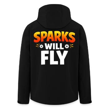 Motif Sparks Will Fly pour femmes et hommes - Veste softshell homme en polyester recyclé Stanley/Stella - noir - Dos - AI Model Male 185 light (185cm)