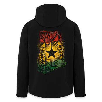 Ghana Ghanese Ghanesisch - Recycelte Männer Softshell-Jacke von Stanley/Stella - Schwarz - Hinten - AI Model Male 185 light (185cm)