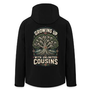 Hmong grandissant avec des cousins illimités - Veste softshell homme en polyester recyclé Stanley/Stella - noir - Dos - AI Model Male 185 light (185cm)