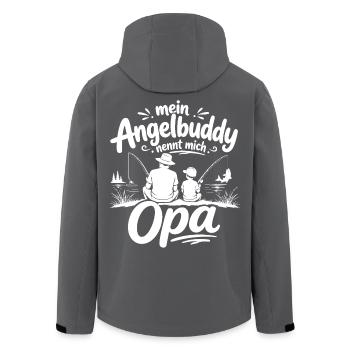 Angeln mit Opa - Recycelte Männer Softshell-Jacke von Stanley/Stella - Schwarz - Hinten - AI Model Male 185 light (185cm)
