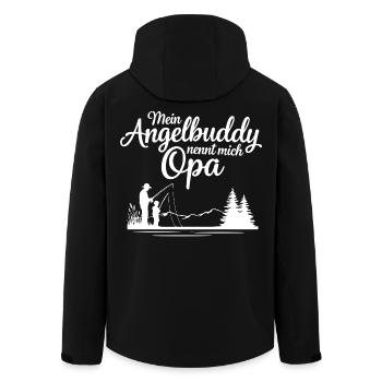 Angeln mit Opa - Recycelte Männer Softshell-Jacke von Stanley/Stella - Schwarz - Hinten - AI Model Male 185 light (185cm)