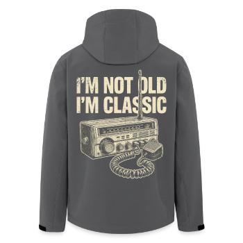 Pas vieux, je suis la radio classique - Veste softshell homme en polyester recyclé Stanley/Stella - noir - Dos - AI Model Male 185 light (185cm)