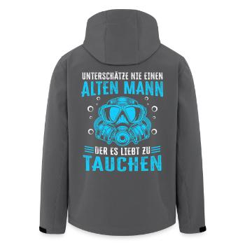 alten Mann der es liebt zu tauchen tauchen - Recycelte Männer Softshell-Jacke von Stanley/Stella - Schwarz - Hinten - AI Model Male 185 light (185cm)