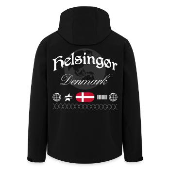 Souvenir de voyage streetwear Danemark à Helsingør - Veste softshell homme en polyester recyclé Stanley/Stella - noir - Dos - AI Model Male 185 light (185cm)