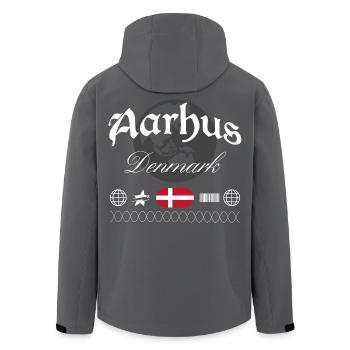 Souvenir de voyage Streetwear Aarhus Danemark - Veste softshell homme en polyester recyclé Stanley/Stella - noir - Dos - AI Model Male 185 light (185cm)
